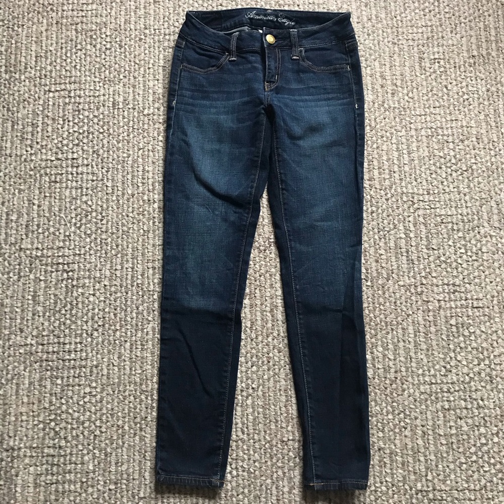 American Eagle Low Rise Jean Jeggings Dark 0 Short